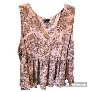Torrid Blush Floral Peplum Blouse